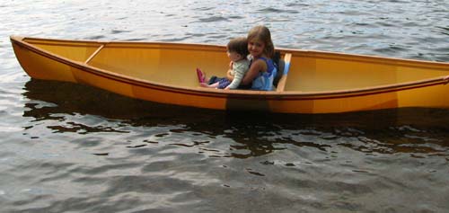 kids in a canoe