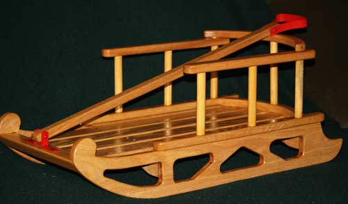 Child's sled - red oak